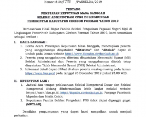 JADWAL DAN LOKASI UJIAN SKD CPNS KOTA CIREBON JABAR 2019 LOLOS SELEKSI ADMINISTRASI