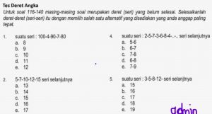 Kumpulan Soal Psikotes Matematika dan Jawaban Lengkap Dengan Penjelasannya